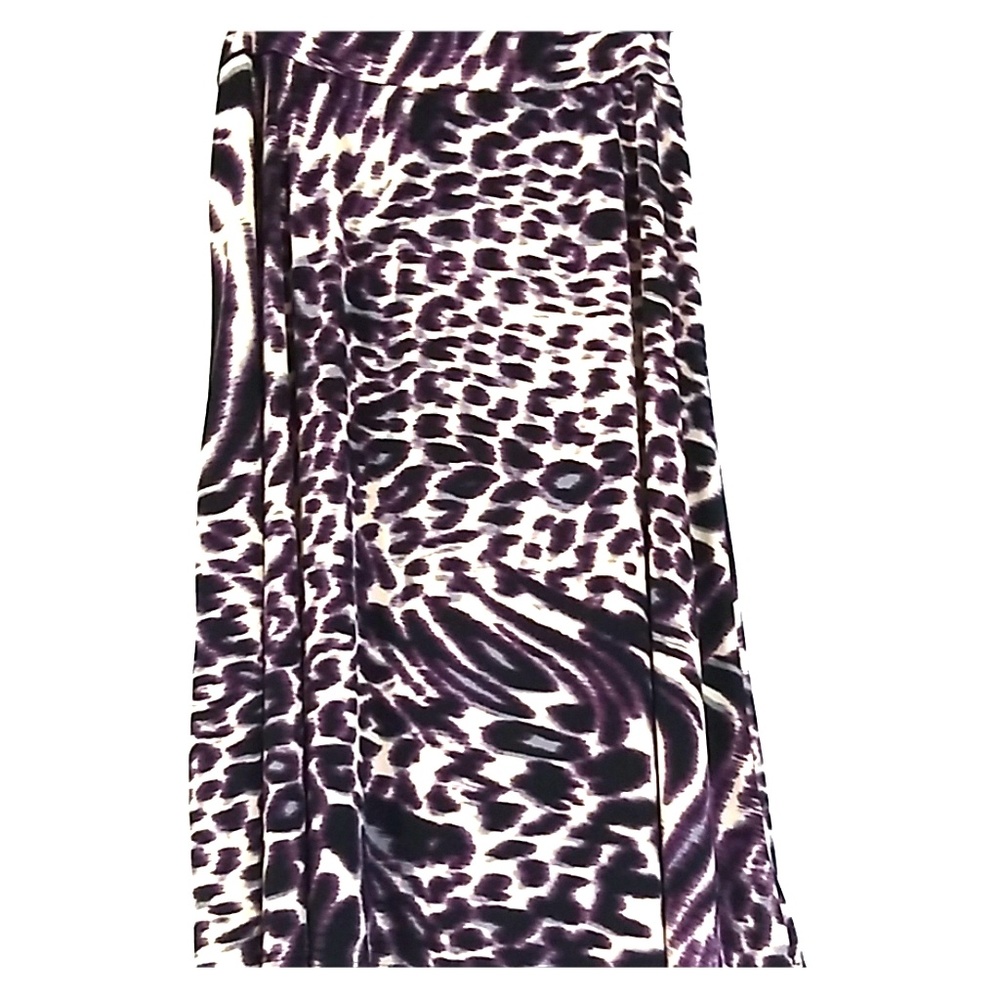 Perseption Purple Leopard Midi Skirt XL
